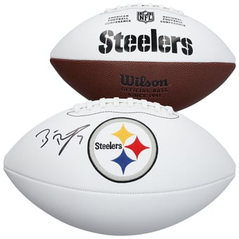 Ben Roethlisberger Pittsburgh Steelers Autographed Wilson White Panel Football