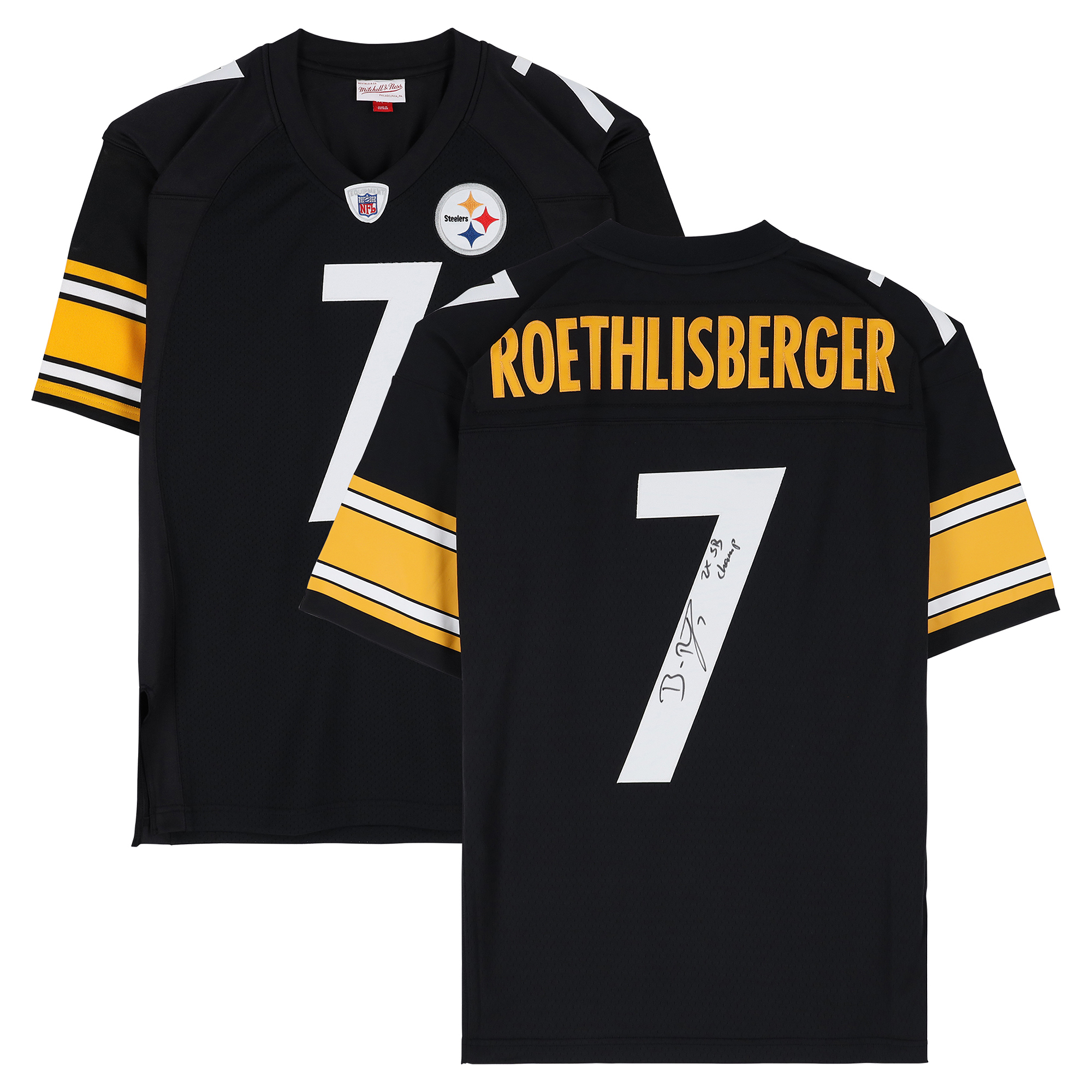 Ben Roethlisberger Pittsburgh Steelers Autographed Black Mitchell & Ness 2004 Replica Jersey with "2x SB Champ" Inscription