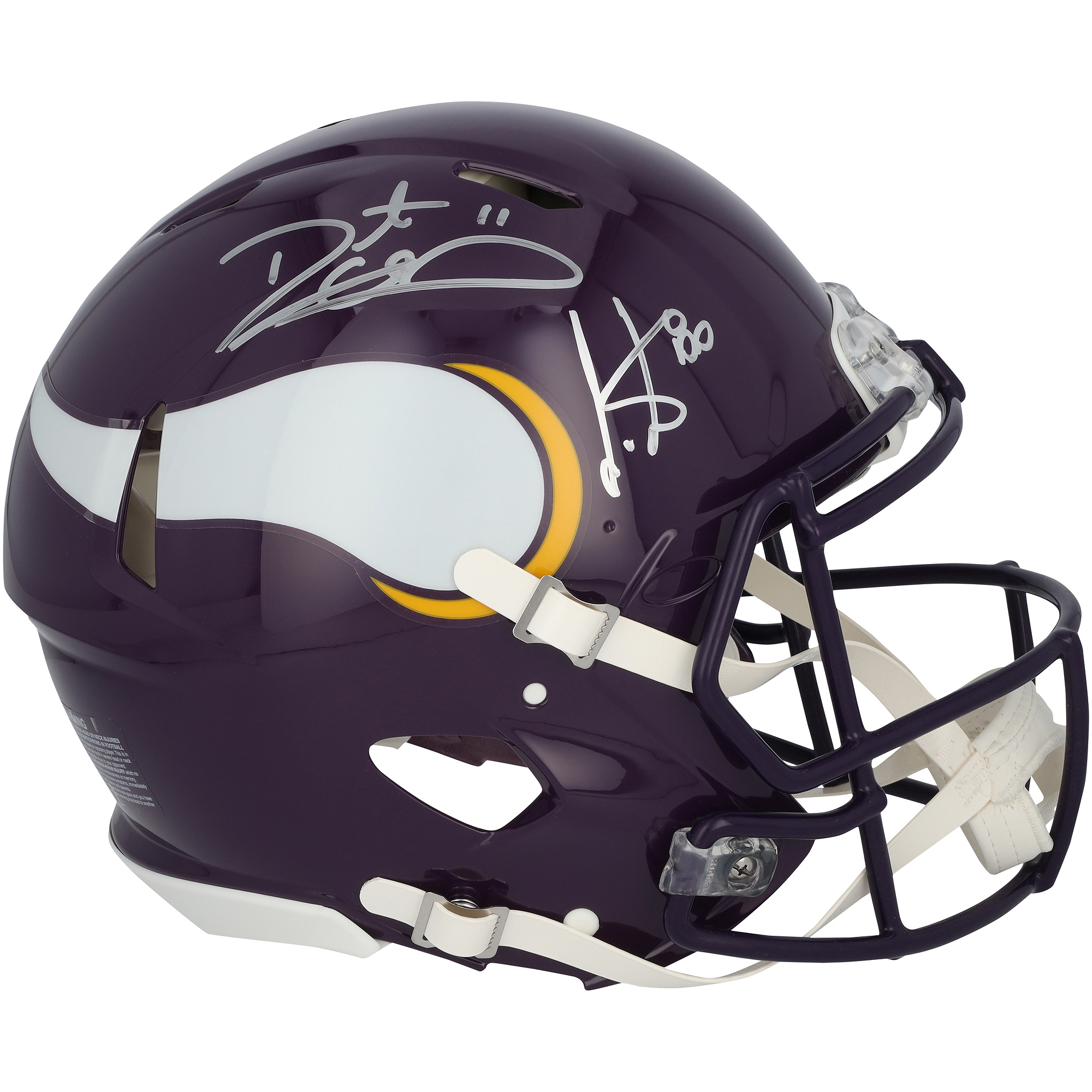 Cris Carter & Daunte Culpepper Minnesota Vikings Autographed Riddell 1983-2001 Throwback Speed Authentic Helmet