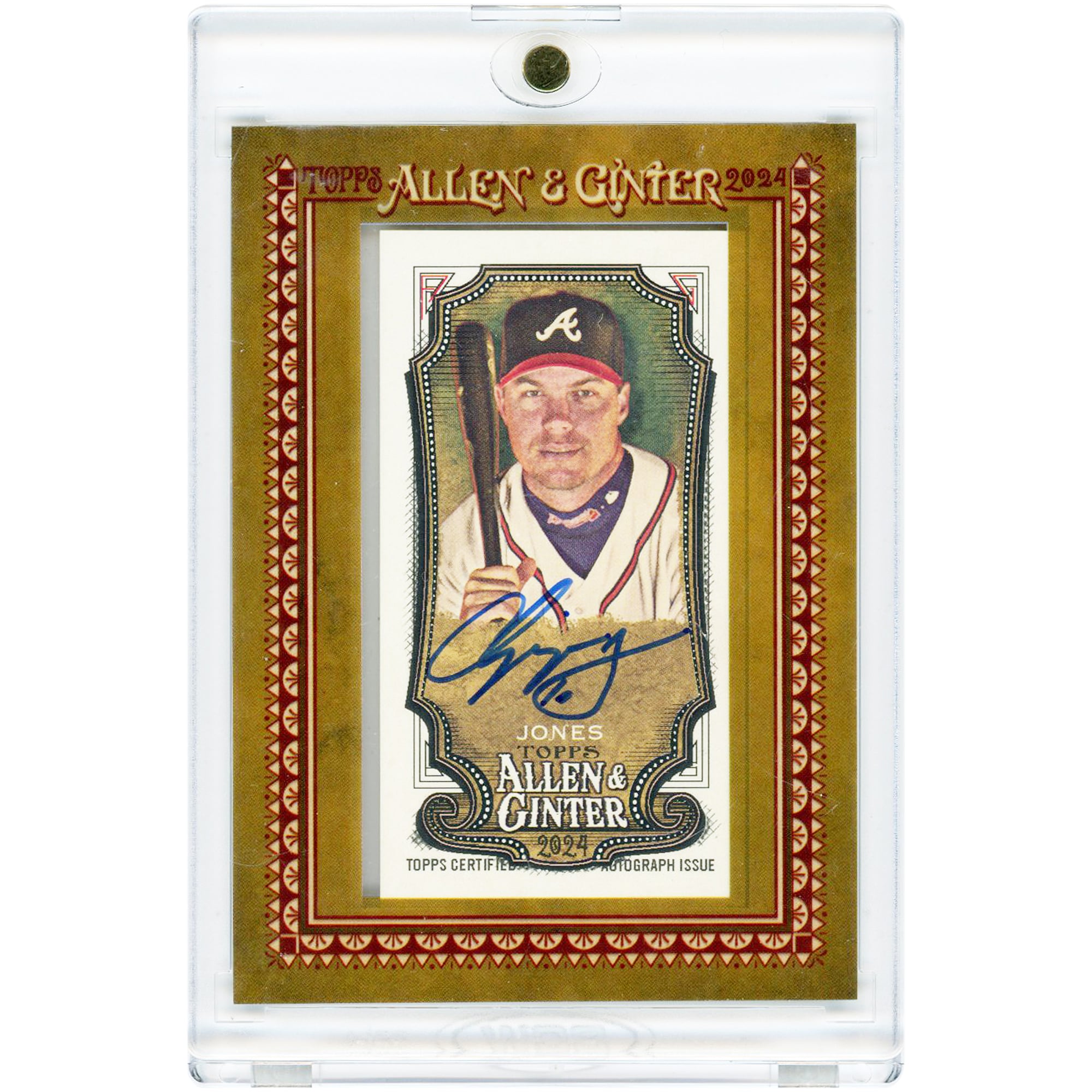 Chipper Jones Atlanta Braves Autographed 2024 Topps Allen & Ginter Mini Framed #MA-CJ Card