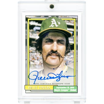 Rollie Fingers Athletics Autographed 2022 Topps Archives '92 Debut Variation #72DB-RF Card