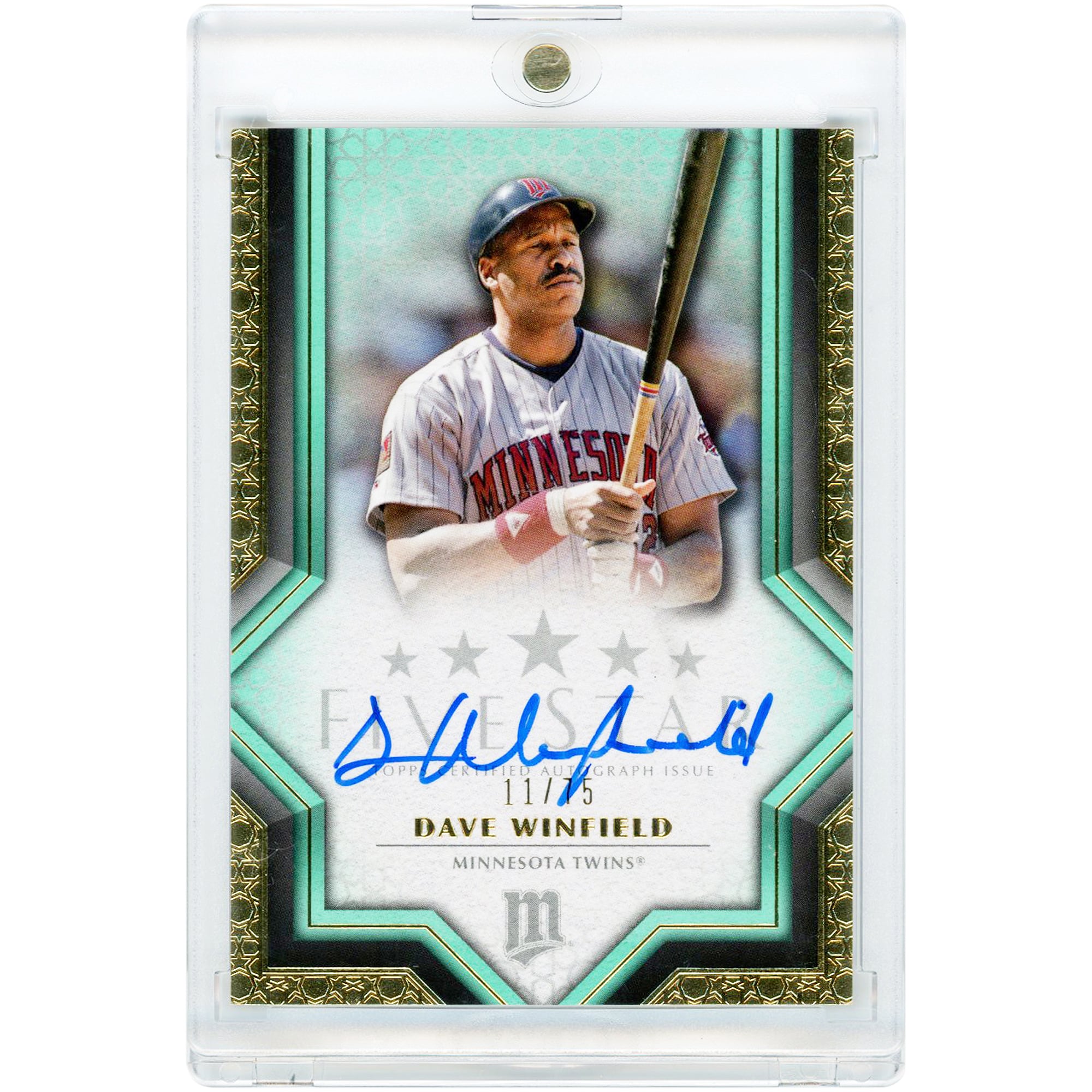 Dave Winfield Minnesota Twins Autographed 2023 Topps Five Star Teal #FSA-DWI #11/75 Card