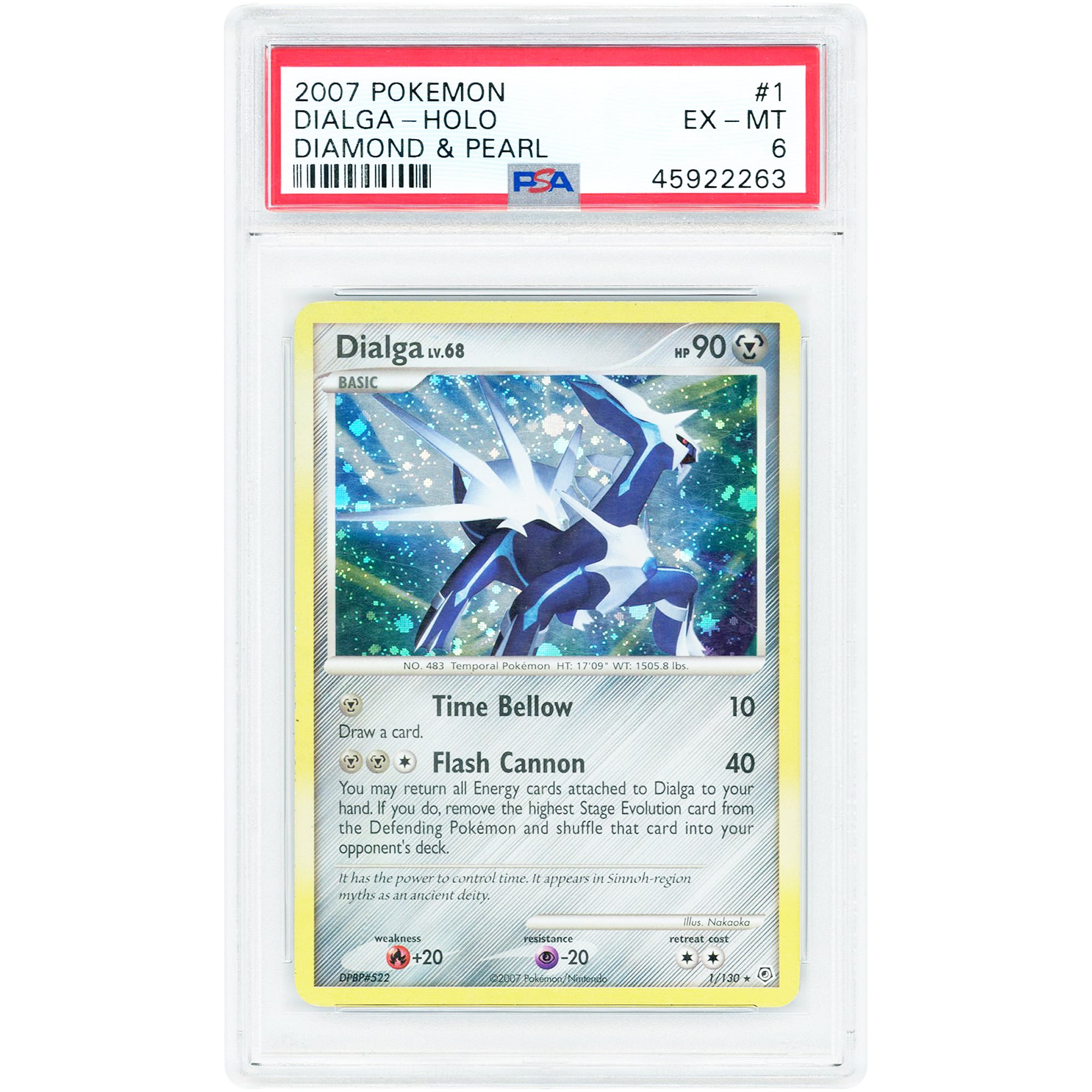 Dialga 2007 Pokemon Diamond & Pearl Holo #1 PSA Authenticated 6 Card