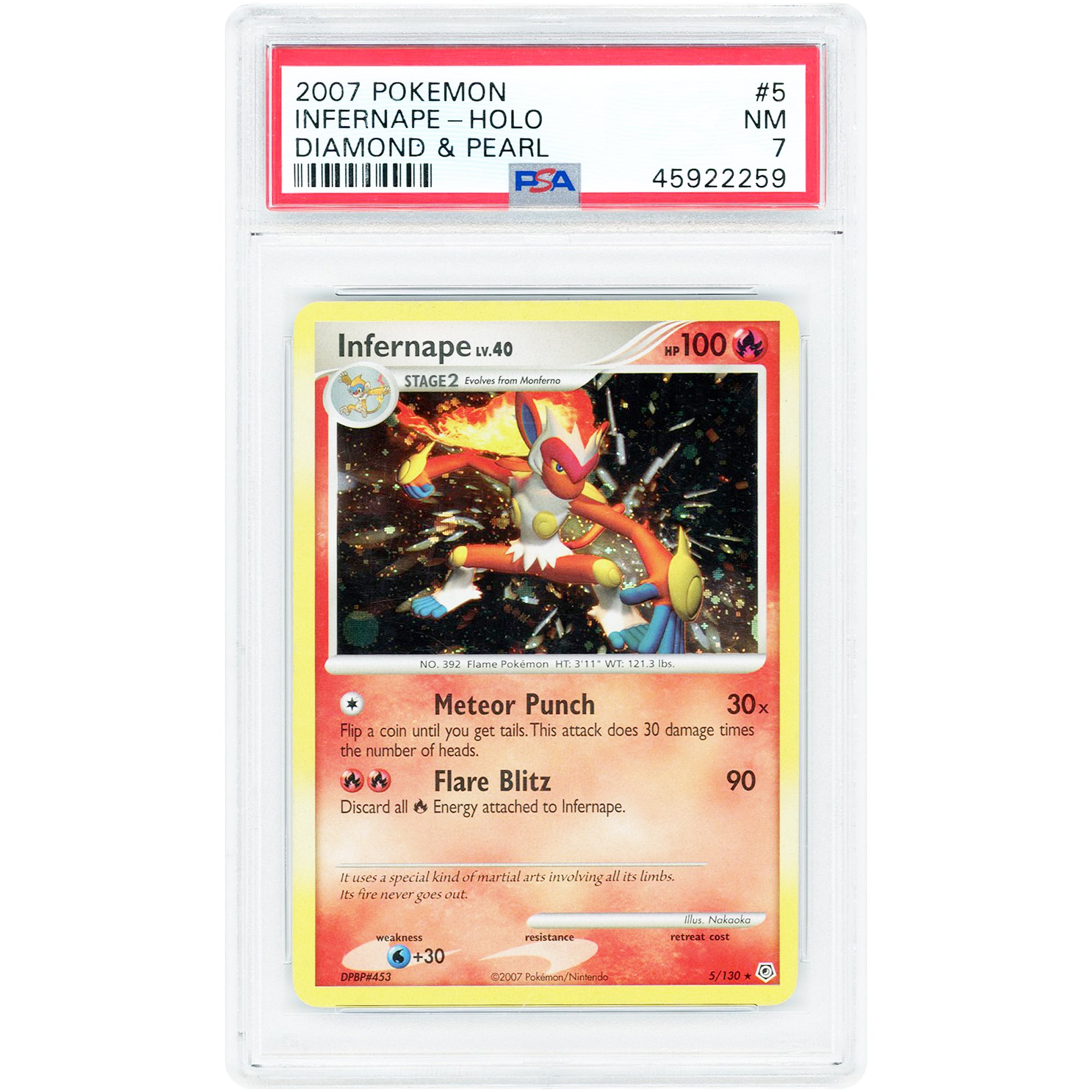 Infernape 2007 Pokemon Diamond & Pearl Holo #5 PSA Authenticated 7 Card