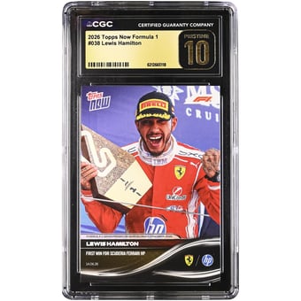 Lewis Hamilton Scuderia Ferrari 2026 Topps Now Formula 1 First Win for Scuderia Ferrari HP #38 CGC Authenticated PRISTINE 10 Card