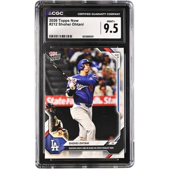 Shohei Ohtani Los Angeles Dodgers 2026 Topps Now Season-High 5 RBI in Huge in-state Rivalry Win #212 CGC Authenticated MINT+ 9.5 Card