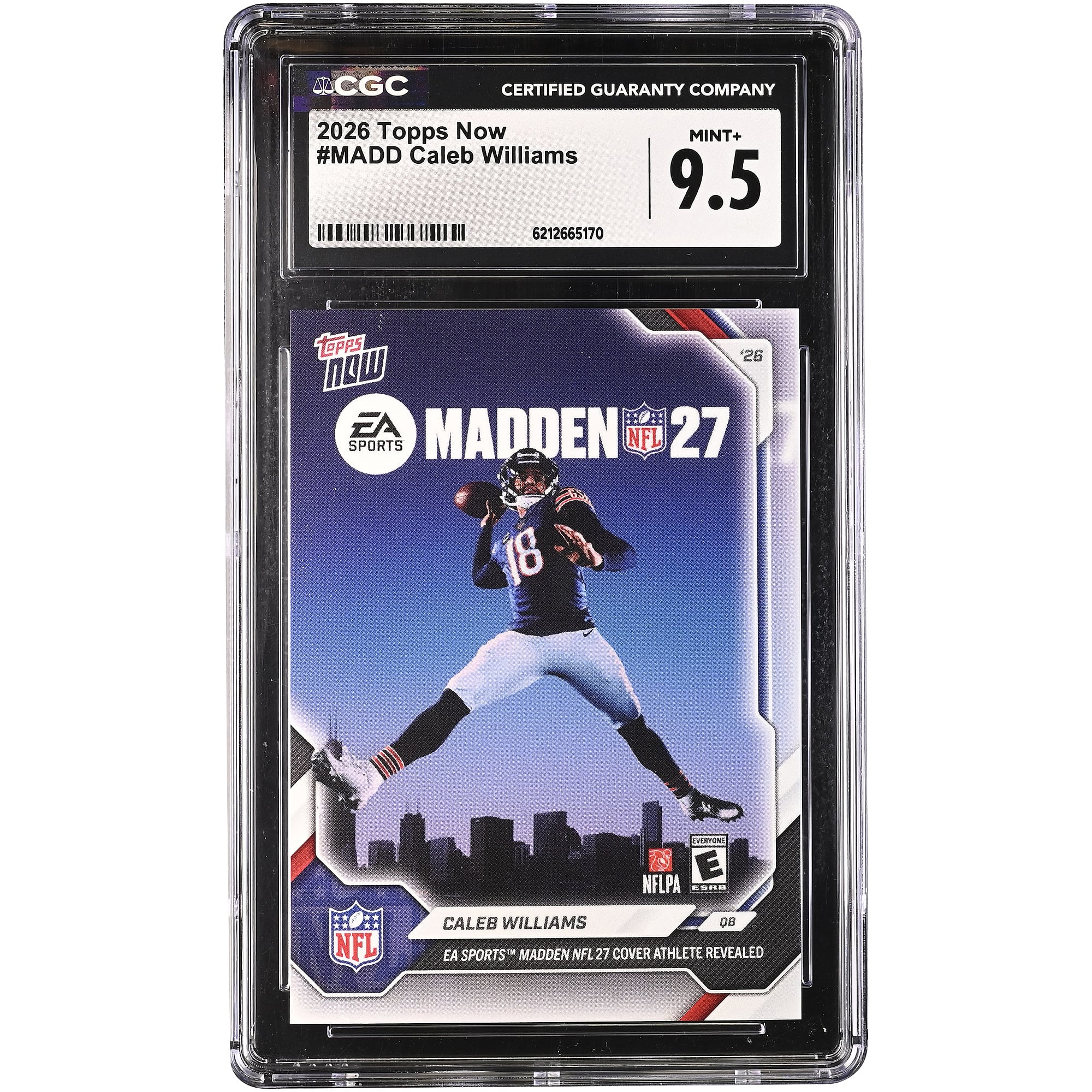 Caleb Williams Chicago Bears 2026 Topps Now EA Sports Madden NFL 27 Cover Athlete Revealed #MADD CGC Authenticated MINT+ 9.5 Card