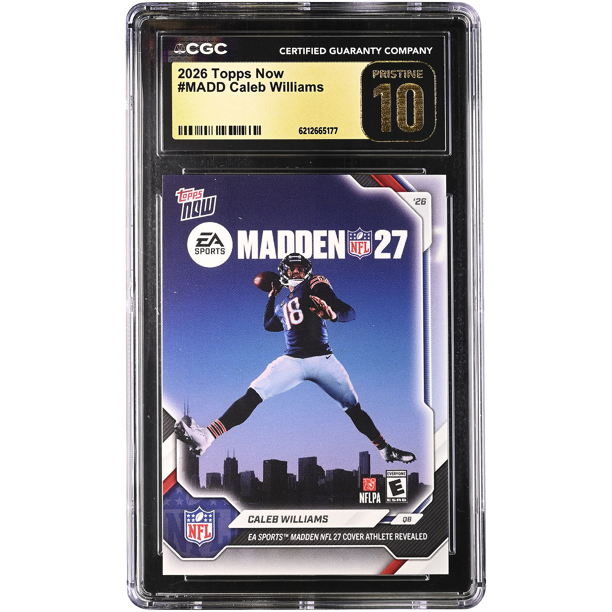 Caleb Williams Chicago Bears 2026 Topps Now EA Sports Madden NFL 27 Cover Athlete Revealed #MADD CGC Authenticated PRISTINE 10 Card