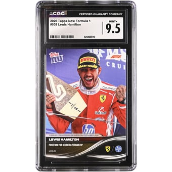 Lewis Hamilton Scuderia Ferrari 2026 Topps Now Formula 1 First Win for Scuderia Ferrari HP #38 CGC Authenticated MINT+ 9.5 Card