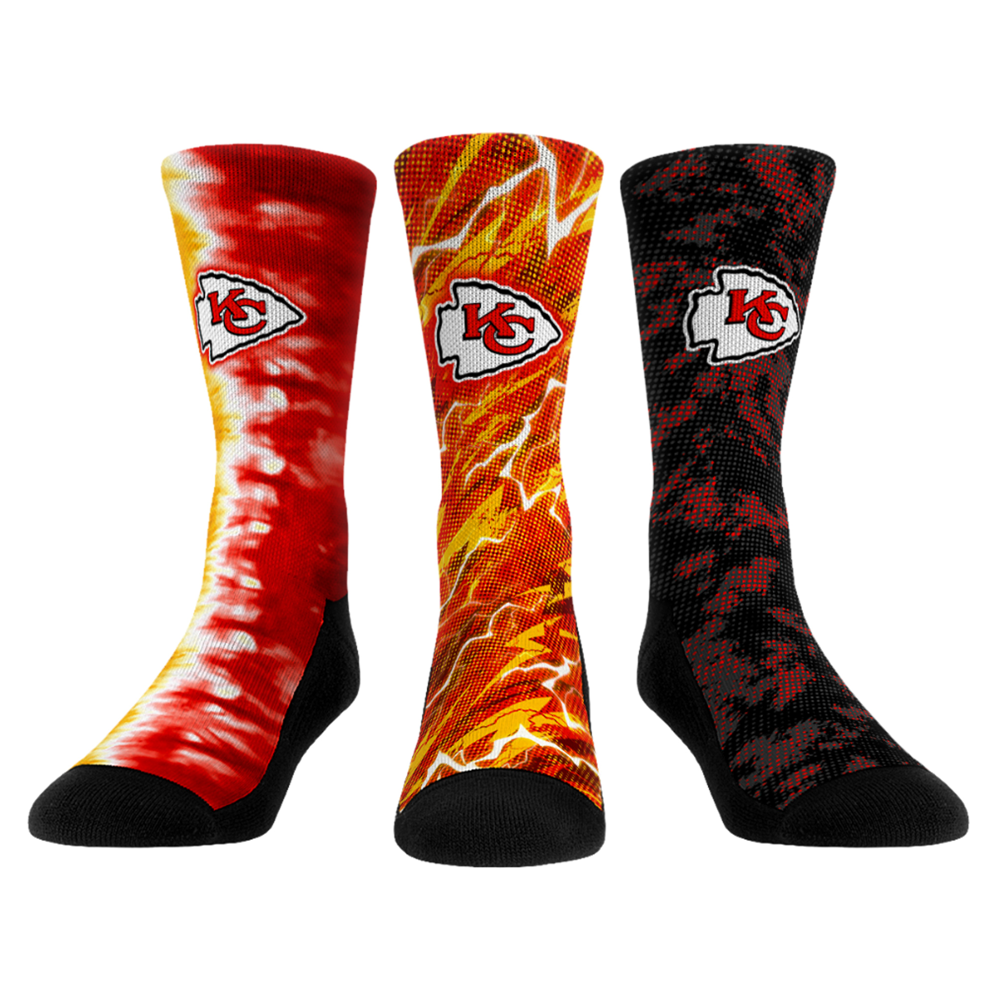Unisex Rock Em Kansas City Chiefs Team Tones Three-Pack Crew Socks