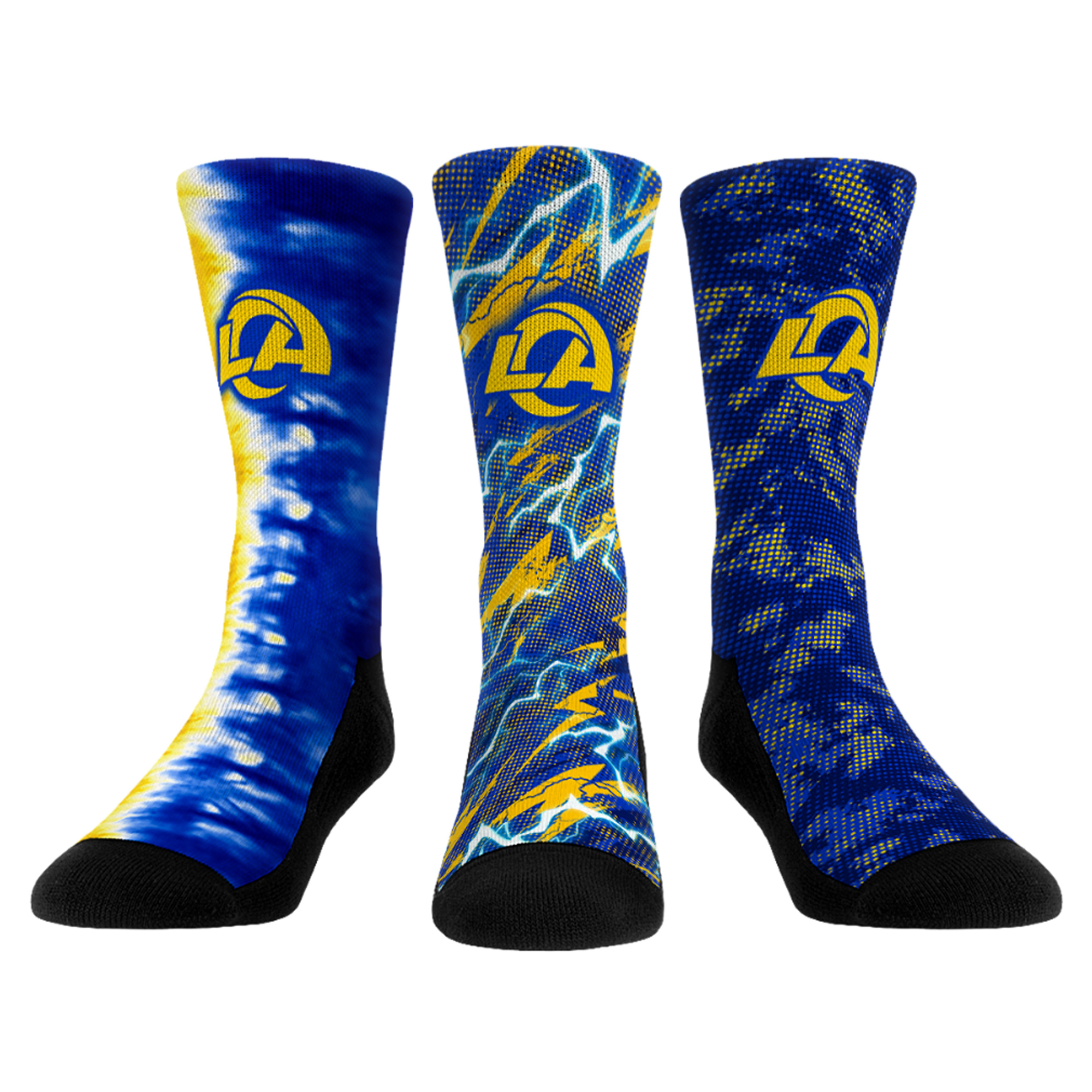 Unisex Rock Em Los Angeles Rams Team Tones Three-Pack Crew Socks