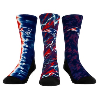 Unisex Rock Em New England Patriots Team Tones Three-Pack Crew Socks