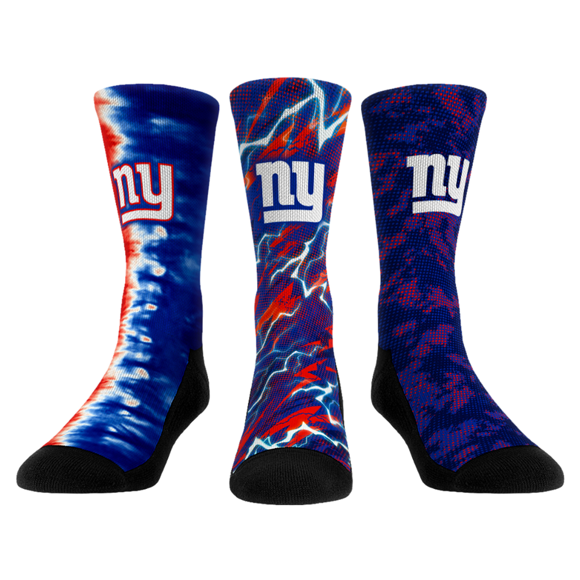 Unisex Rock Em New York Giants Team Tones Three-Pack Crew Socks