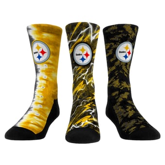 Unisex Rock Em Pittsburgh Steelers Team Tones Three-Pack Crew Socks