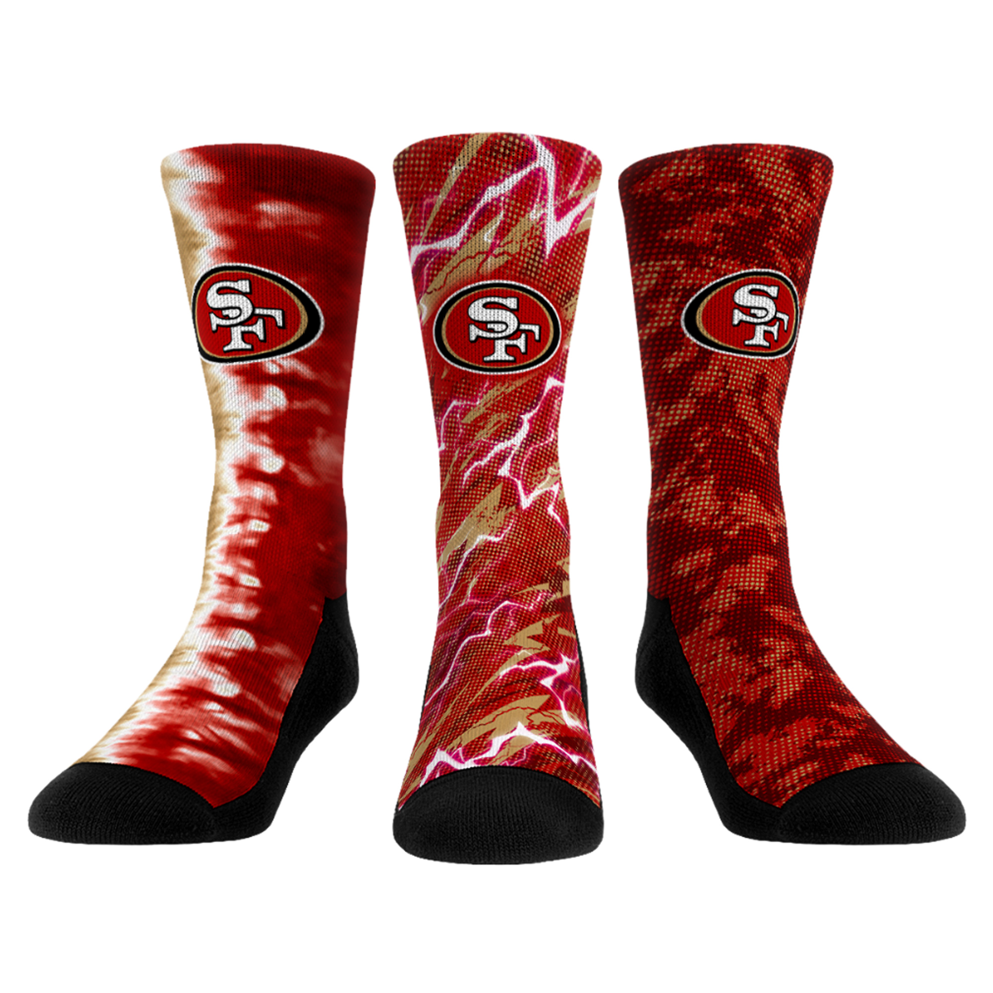 Unisex Rock Em San Francisco 49ers Team Tones Three-Pack Crew Socks