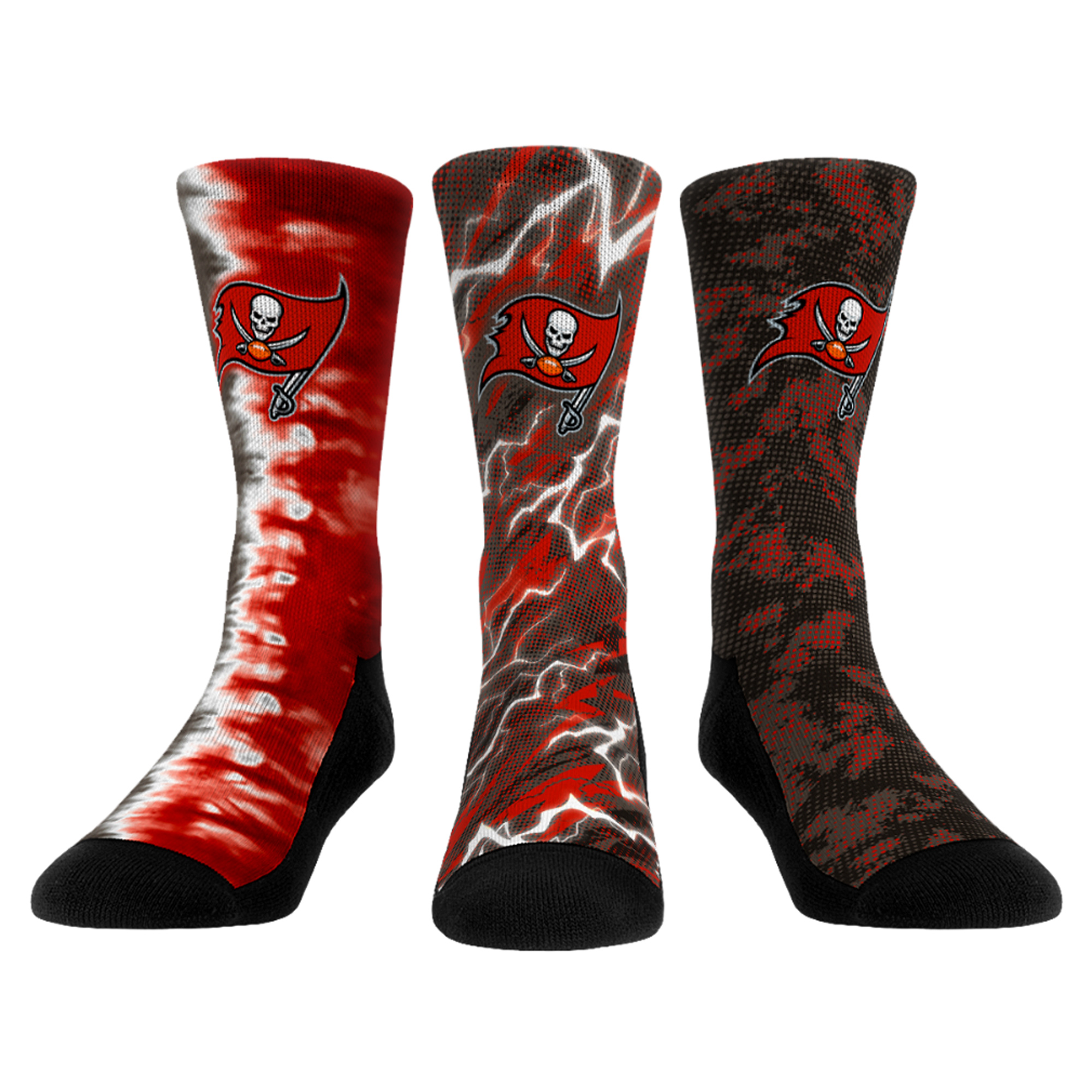 Unisex Rock Em Tampa Bay Buccaneers Team Tones Three-Pack Crew Socks