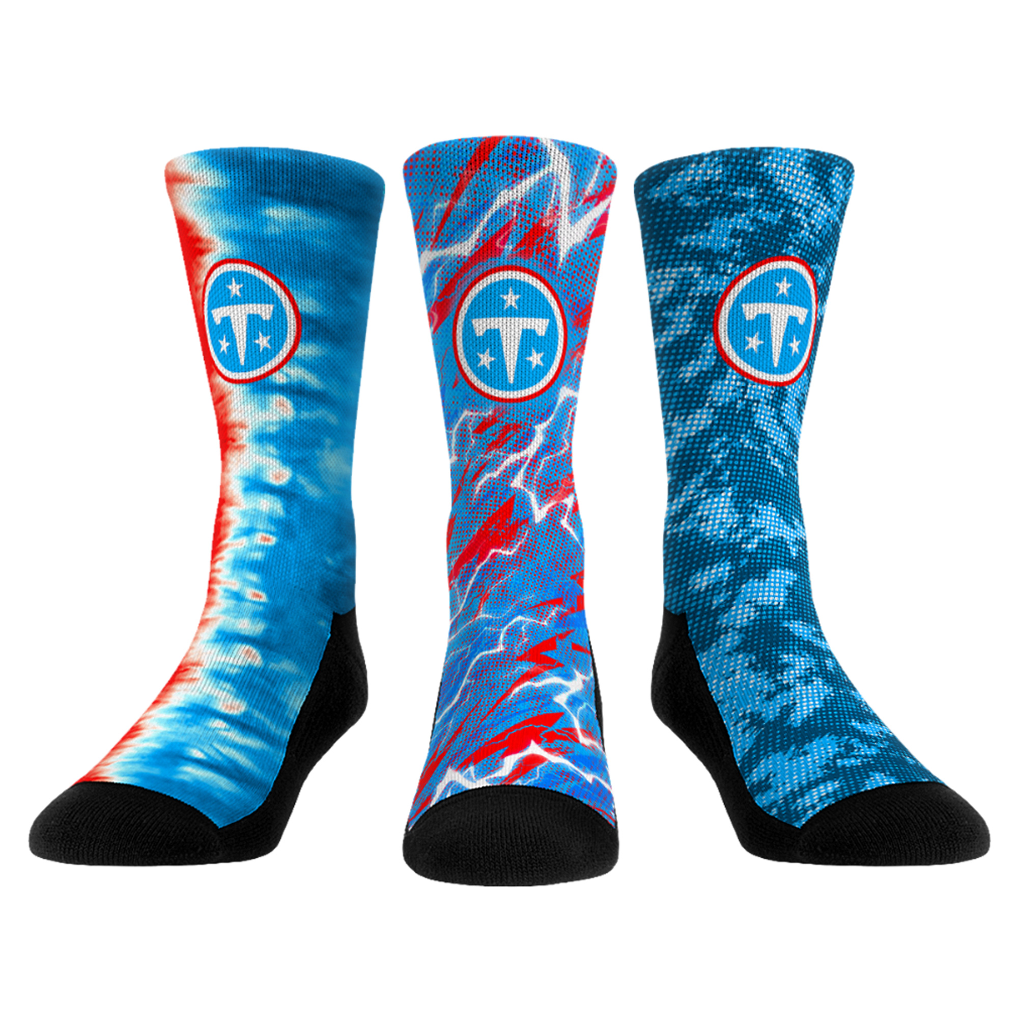 Unisex Rock Em Tennessee Titans Team Tones Three-Pack Crew Socks