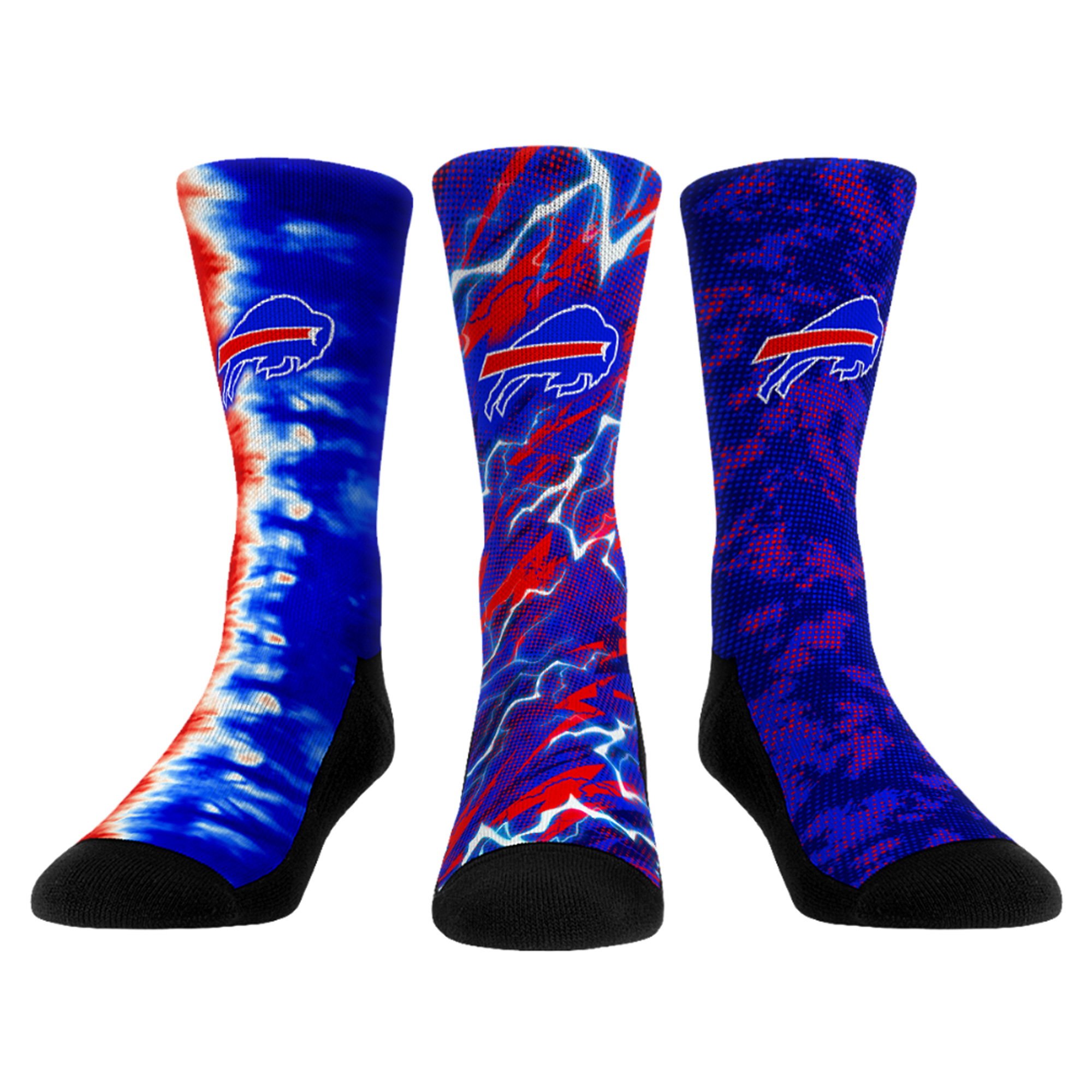 Unisex Rock Em Buffalo Bills Team Tones Three-Pack Crew Socks