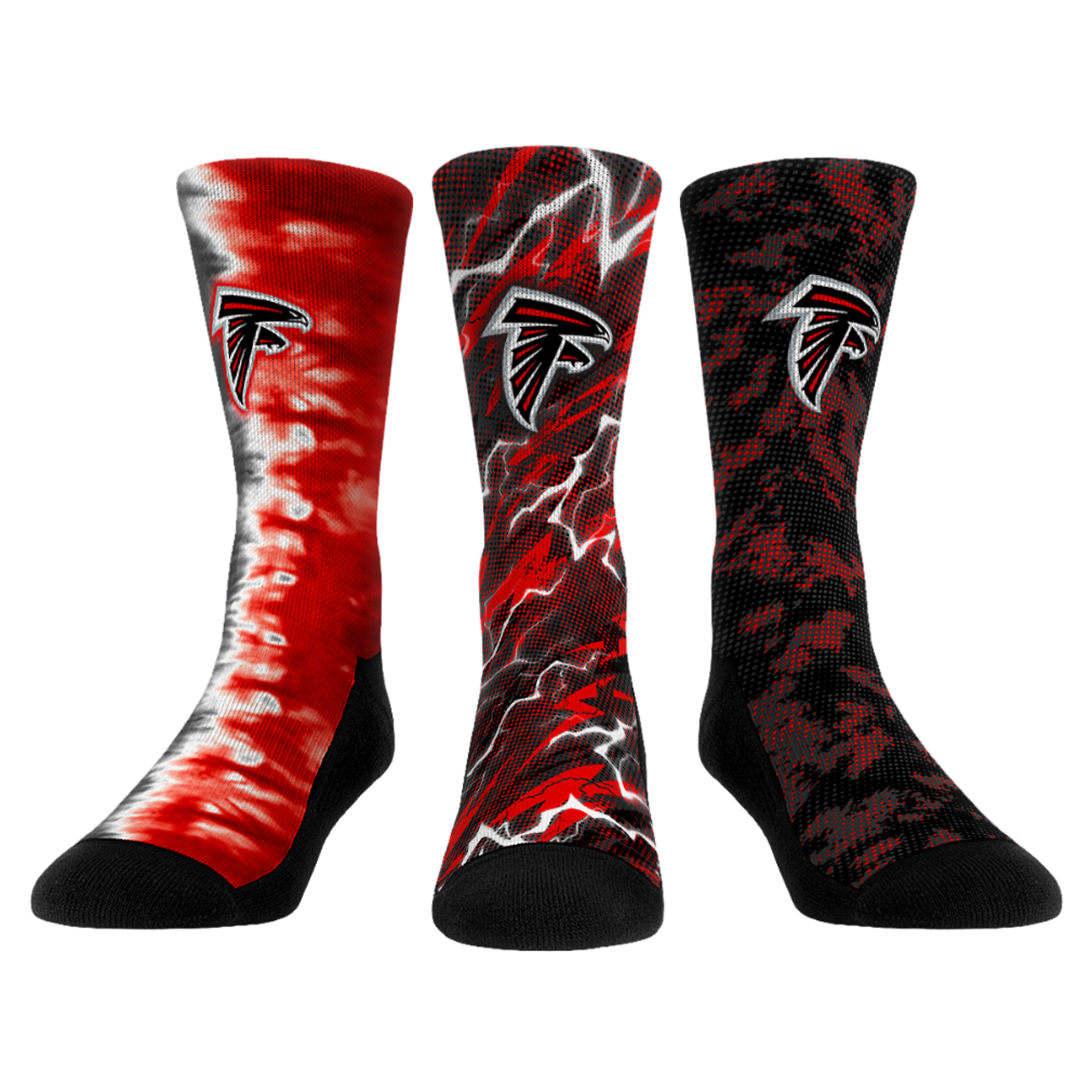 Unisex Rock Em Atlanta Falcons Team Tones Three-Pack Crew Socks