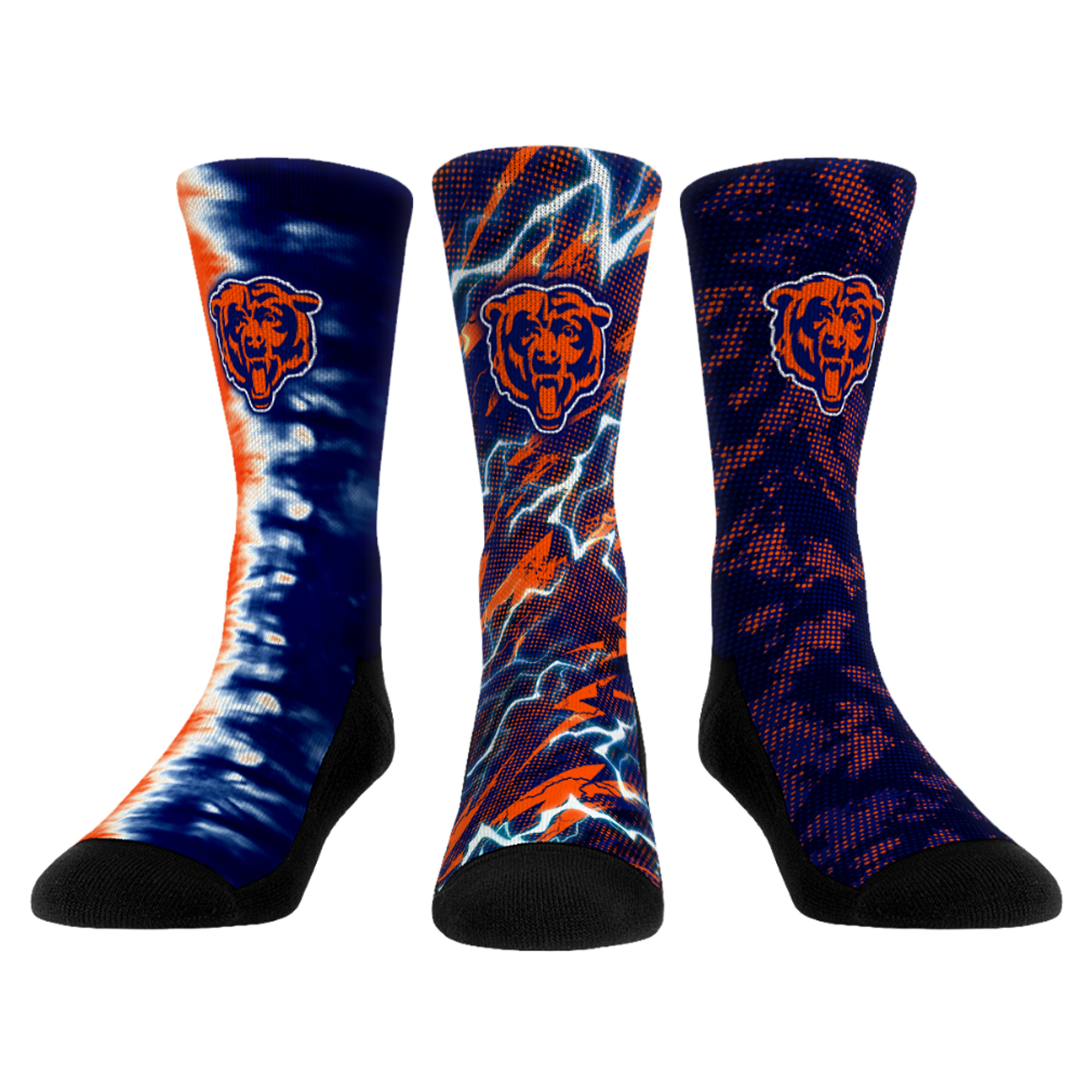 Unisex Rock Em Chicago Bears Team Tones Three-Pack Crew Socks