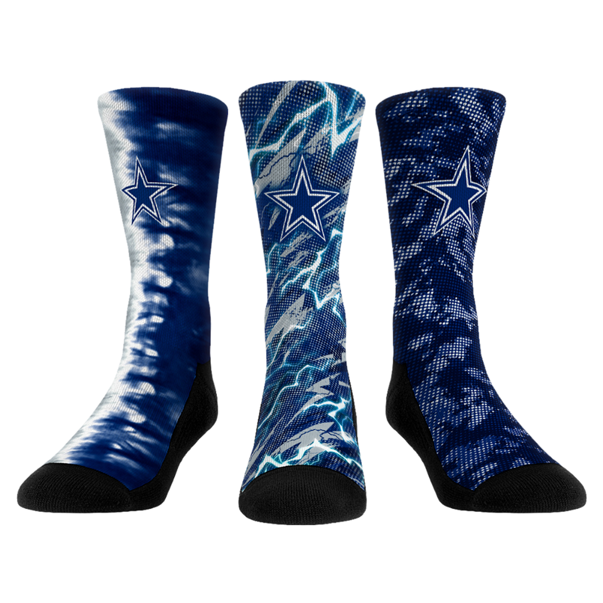 Unisex Rock Em Dallas Cowboys Team Tones Three-Pack Crew Socks