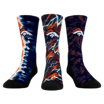 Unisex Rock Em Denver Broncos Team Tones Three-Pack Crew Socks