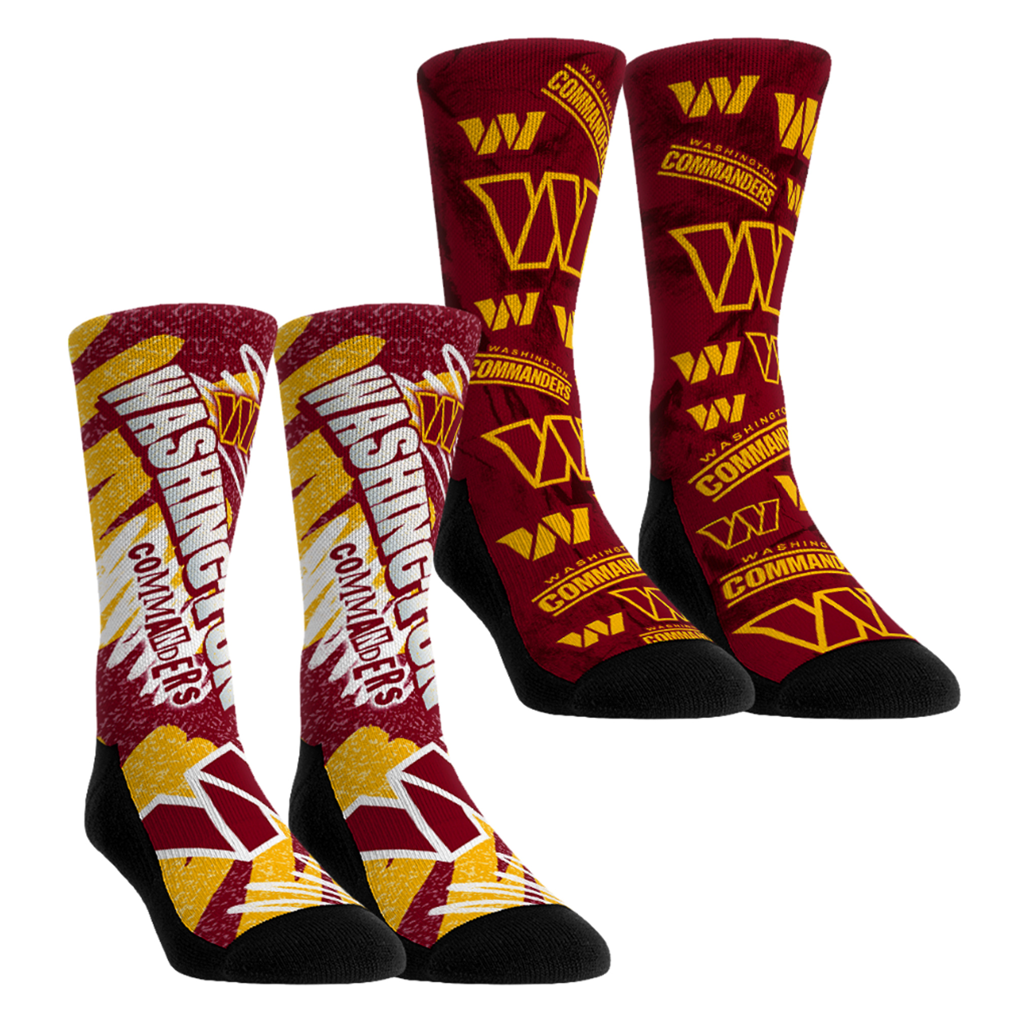 Unisex Rock Em Washington Commanders Team Blast Two-Pack Crew Socks