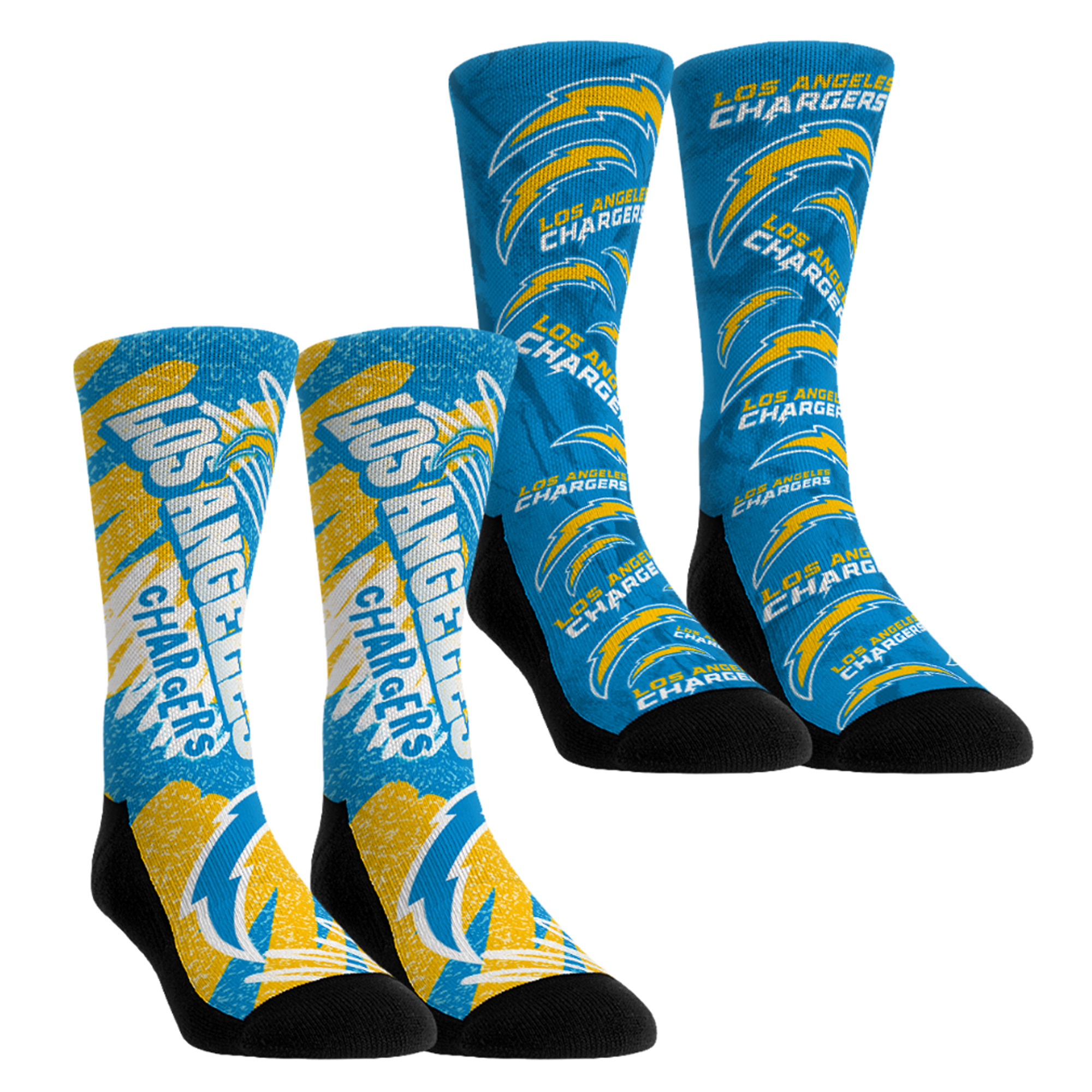 Unisex Rock Em Los Angeles Chargers Team Blast Two-Pack Crew Socks Unisex Rock Em Los Angeles Chargers Team Blast Two-Pack Crew Socks