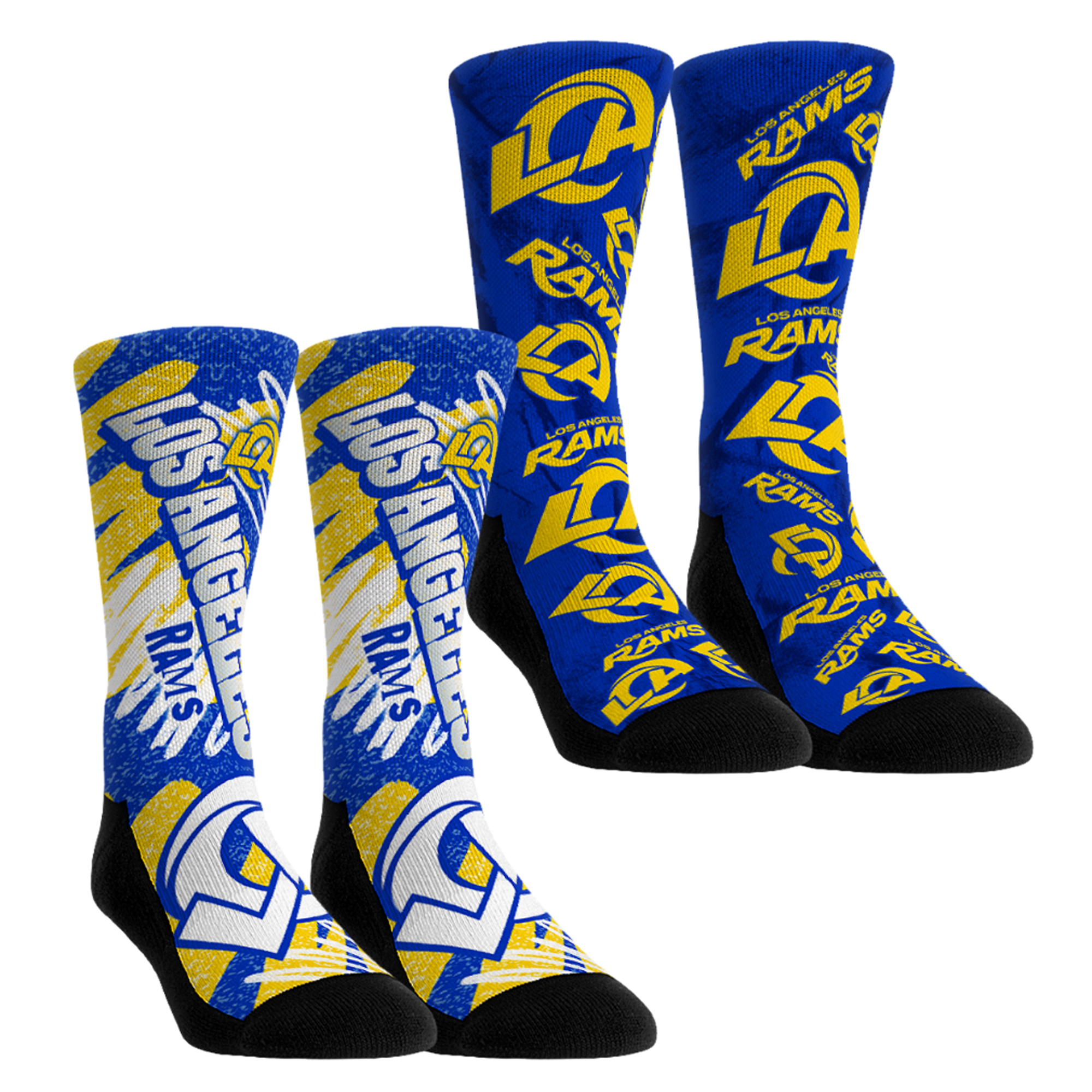 Unisex Rock Em Los Angeles Rams Team Blast Two-Pack Crew Socks