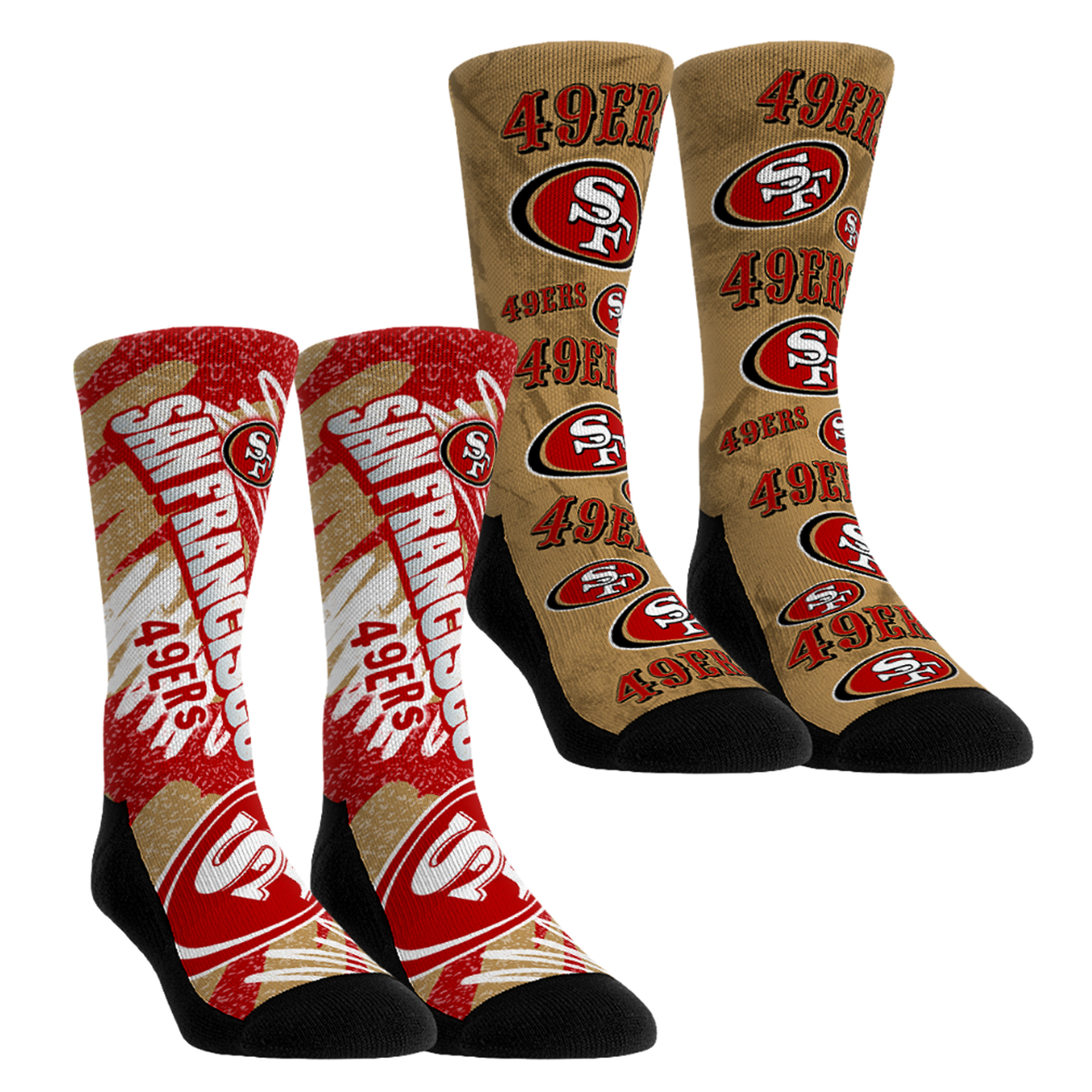 Unisex Rock Em San Francisco 49ers Team Blast Two-Pack Crew Socks