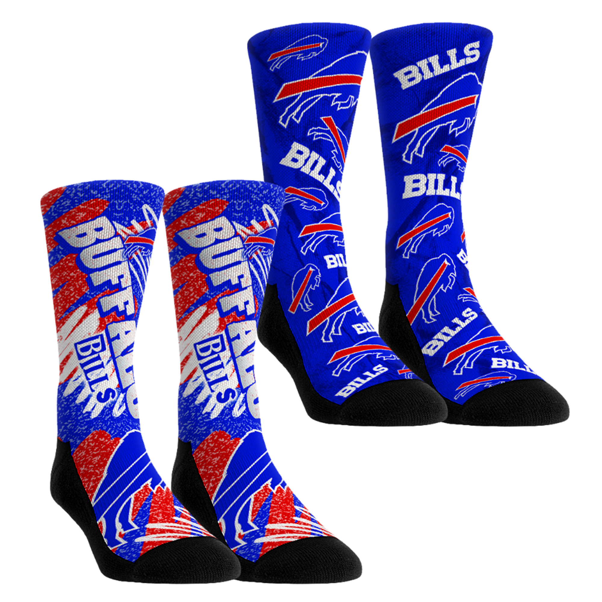 Unisex Rock Em Buffalo Bills Team Blast Two-Pack Crew Socks