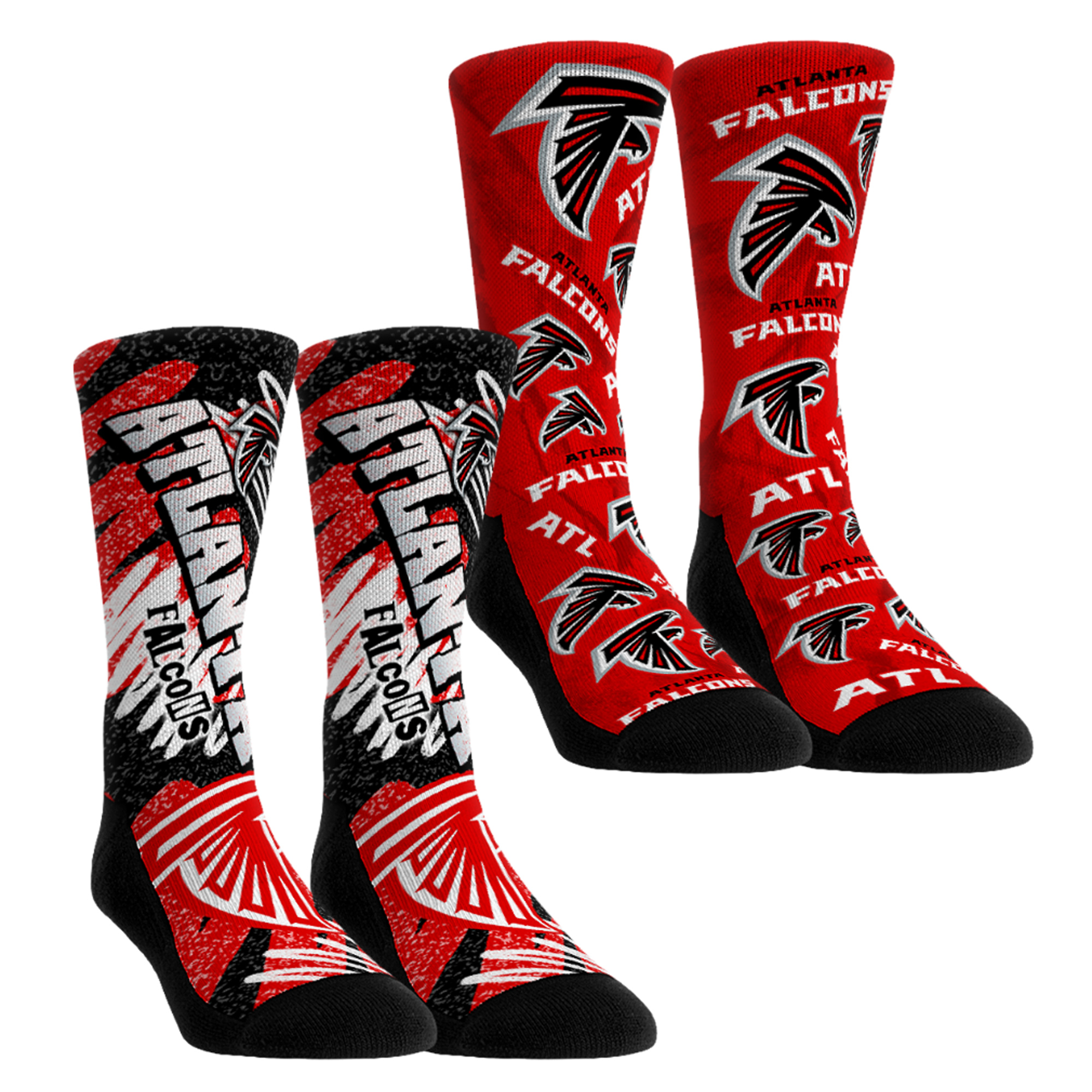 Unisex Rock Em Atlanta Falcons Team Blast Two-Pack Crew Socks