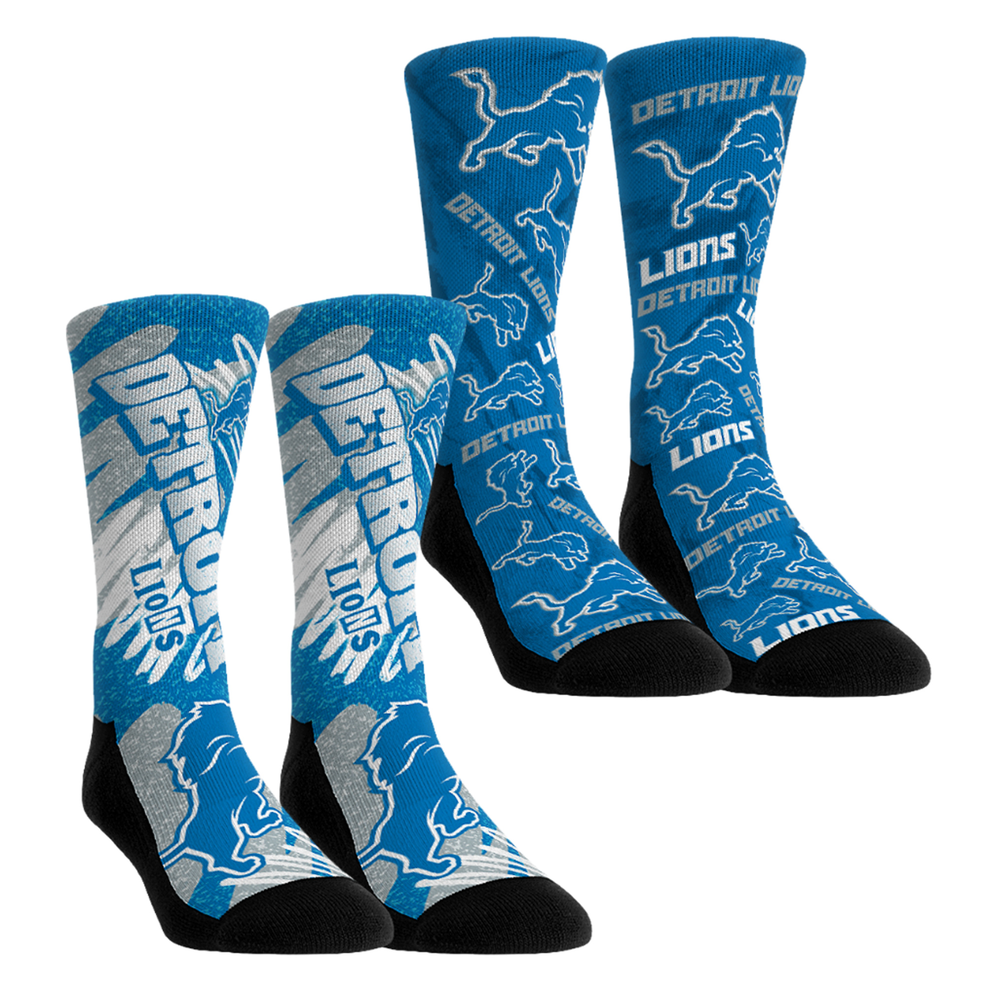 Unisex Rock Em Detroit Lions Team Blast Two-Pack Crew Socks