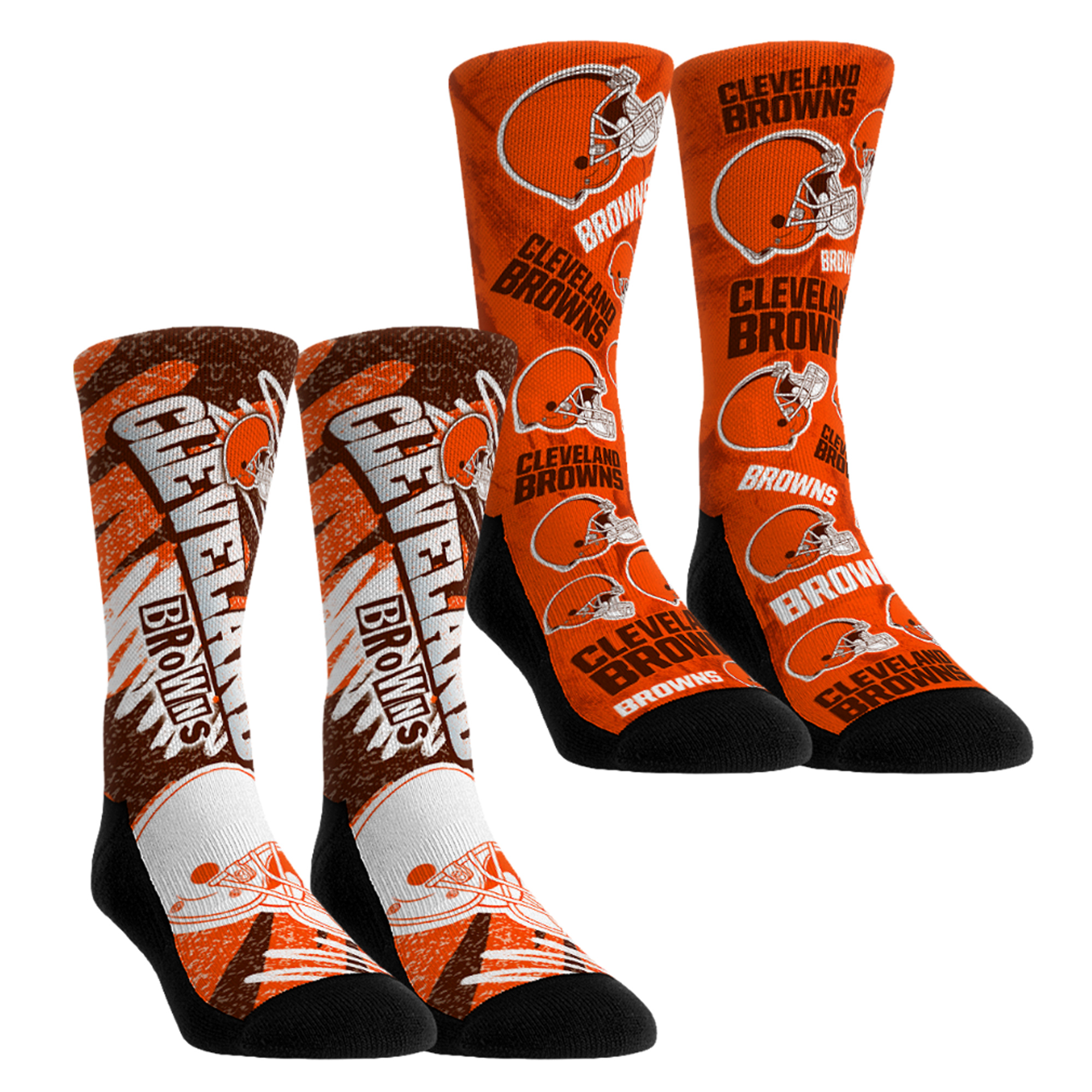 Unisex Rock Em Cleveland Browns Team Blast Two-Pack Crew Socks