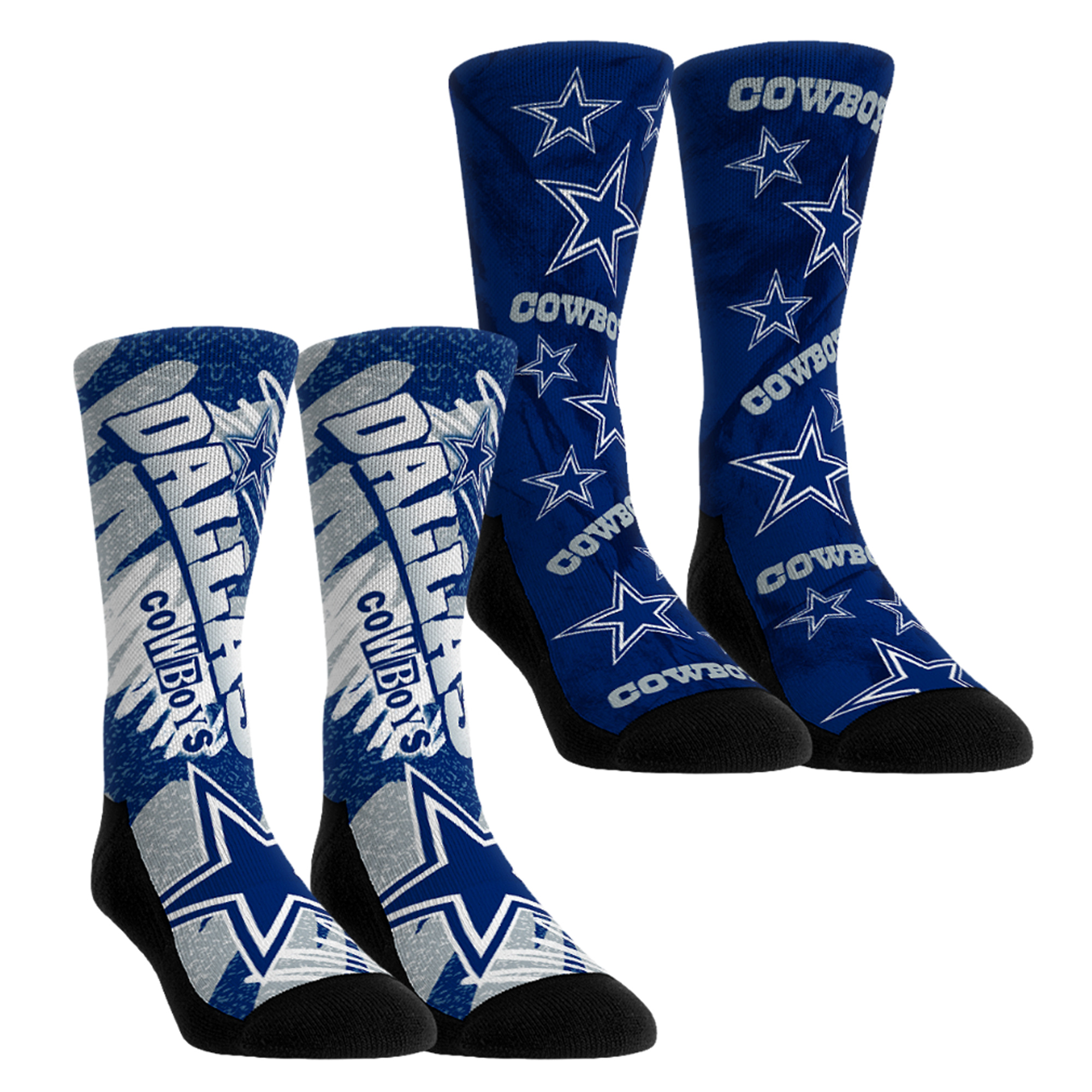 Unisex Rock Em Dallas Cowboys Team Blast Two-Pack Crew Socks