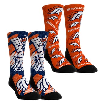 Unisex Rock Em Denver Broncos Team Blast Two-Pack Crew Socks