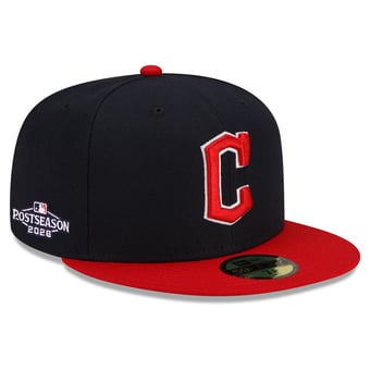 Men's New Era Navy/Red Cleveland Guardians 2026 MLB Postseason Side Patch 59FIFTY Fitted Hat