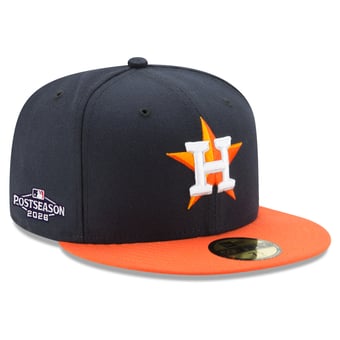 Men's New Era Navy/Orange Houston Astros 2026 MLB Postseason Side Patch 59FIFTY Fitted Hat