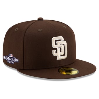 Men's New Era Brown San Diego Padres 2026 MLB Postseason Side Patch 59FIFTY Fitted Hat