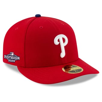 Men's New Era Red Philadelphia Phillies 2026 MLB Postseason Side Patch Low Profile 59FIFTY Fitted Hat
