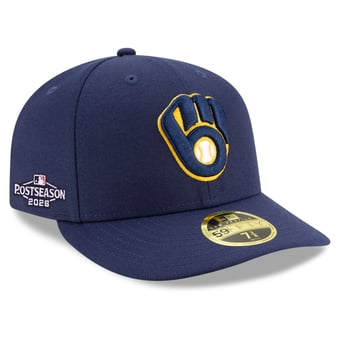 Men's New Era Navy Milwaukee Brewers 2026 MLB Postseason Side Patch Low Profile 59FIFTY Fitted Hat