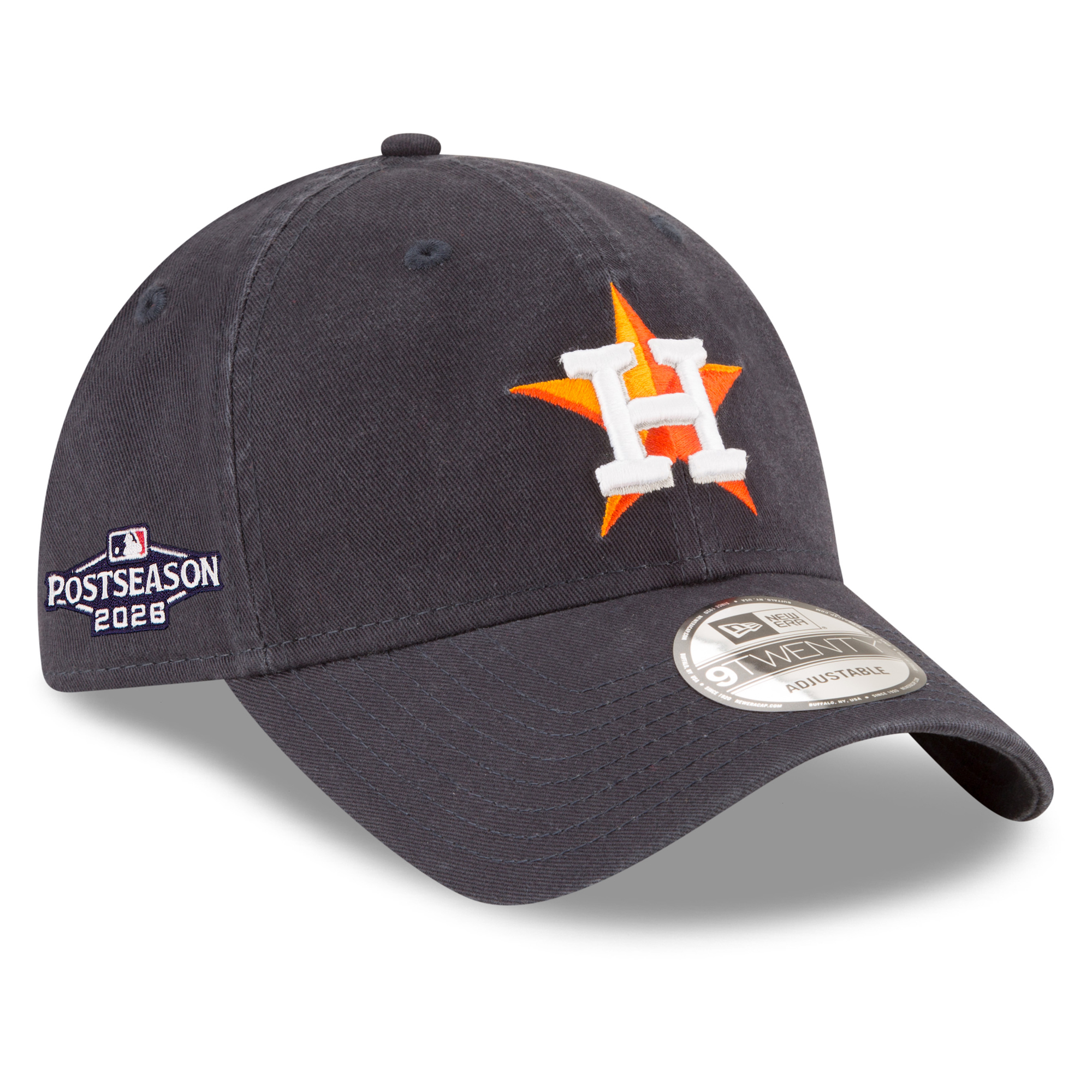 Men's New Era Navy Houston Astros 2026 MLB Postseason Side Patch 9TWENTY Adjustable Hat