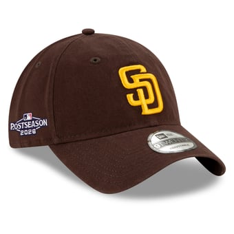 Men's New Era Brown San Diego Padres 2026 MLB Postseason Side Patch 9TWENTY Adjustable Hat