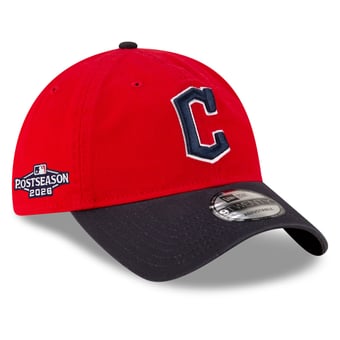 Men's New Era Red/Navy Cleveland Guardians 2026 MLB Postseason Side Patch 9TWENTY Adjustable Hat