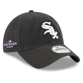Men's New Era Black Chicago White Sox 2026 MLB Postseason Side Patch 9TWENTY Adjustable Hat
