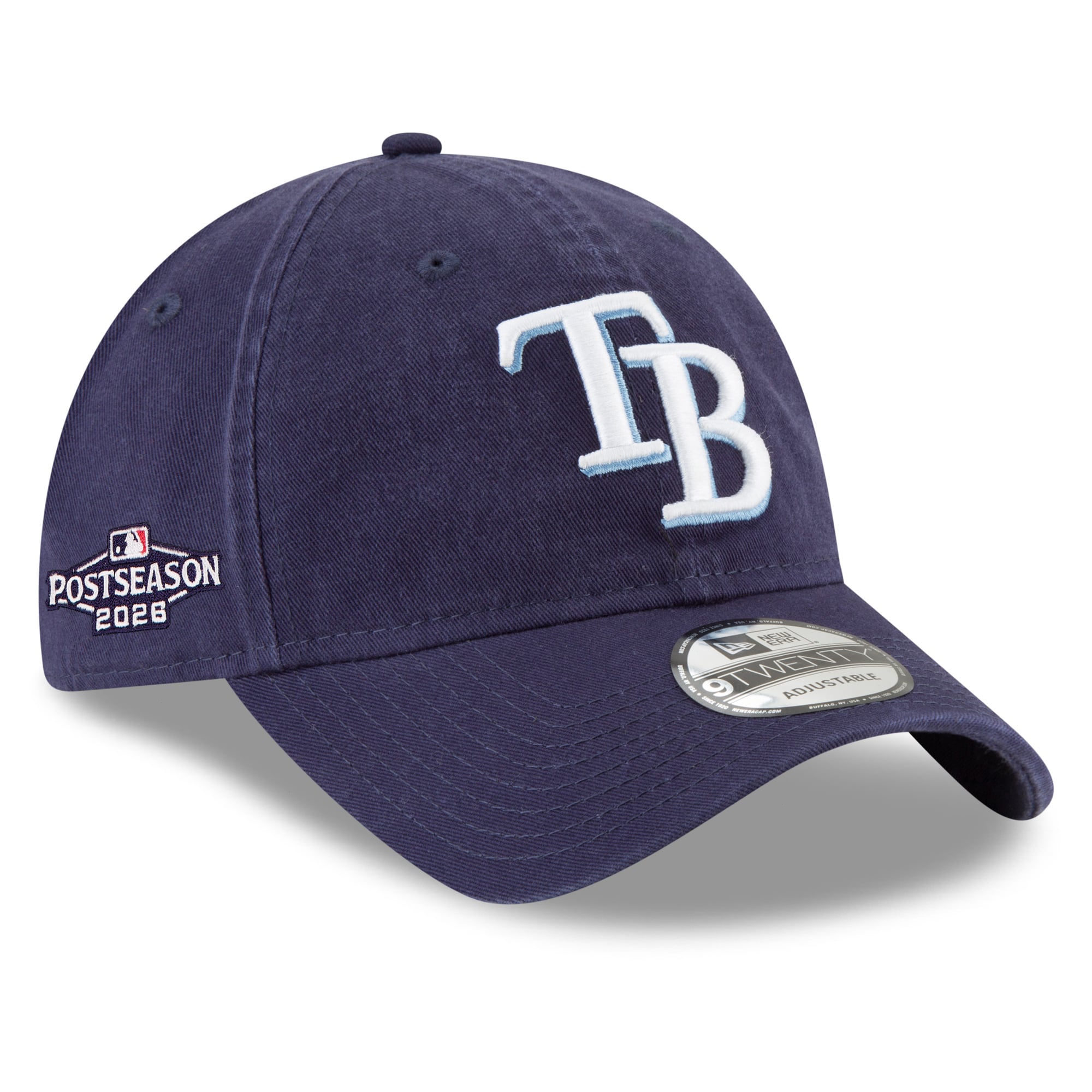 Men's New Era  Navy Tampa Bay Rays 2026 MLB Postseason Side Patch 9TWENTY Adjustable Hat