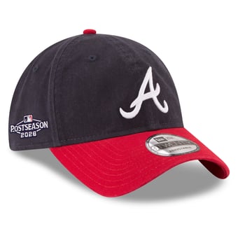 Men's New Era Navy/Red Atlanta Braves 2026 MLB Postseason Side Patch 9TWENTY Adjustable Hat