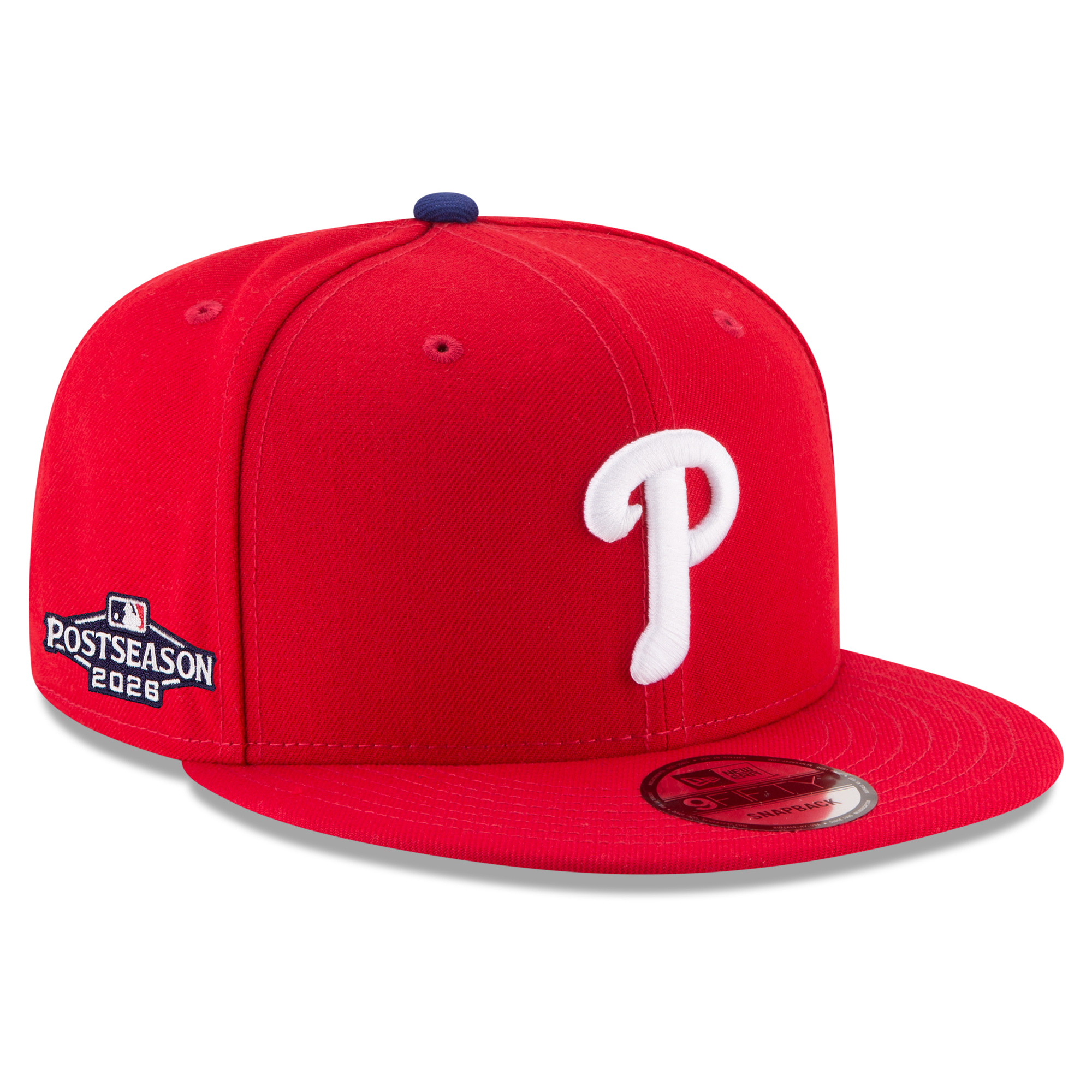 Men's New Era Red Philadelphia Phillies 2026 MLB Postseason Side Patch 9FIFTY Snapback Hat