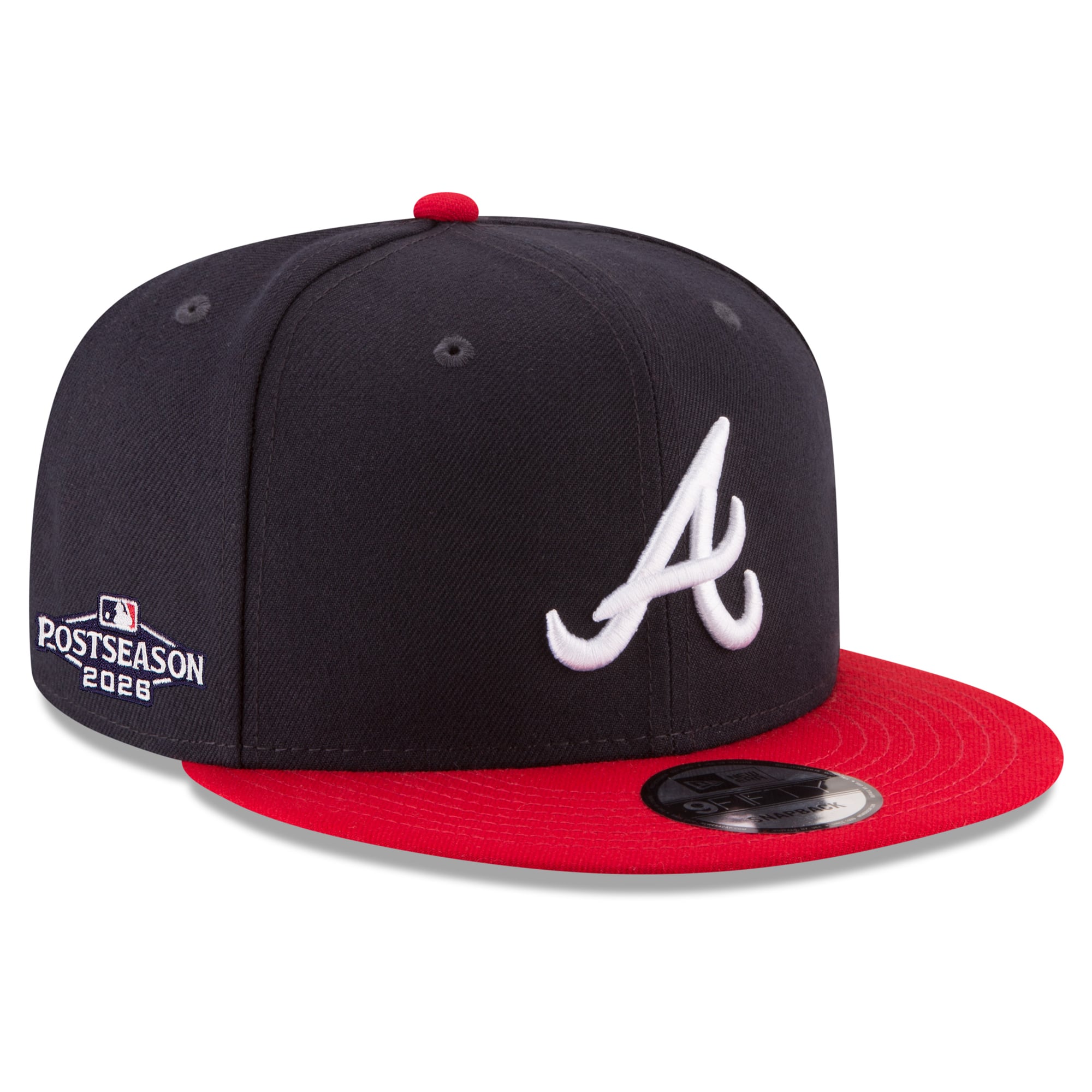 Men's New Era Navy Atlanta Braves 2026 MLB Postseason Side Patch 9FIFTY Snapback Hat