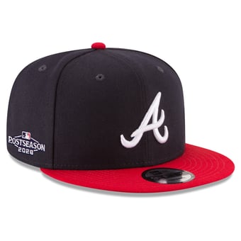 Men's New Era Navy Atlanta Braves 2026 MLB Postseason Side Patch 9FIFTY Snapback Hat